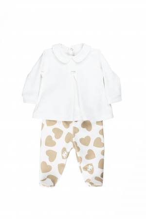COMPLETO LE BEBÉ LBG4372 PANNA-STAMPA CUORI