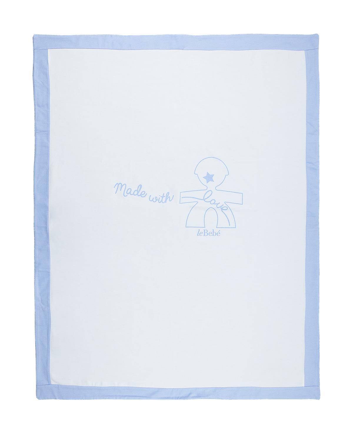 COPERTA LE BEBÉ LBB3610 BIANCO-CELESTE-1