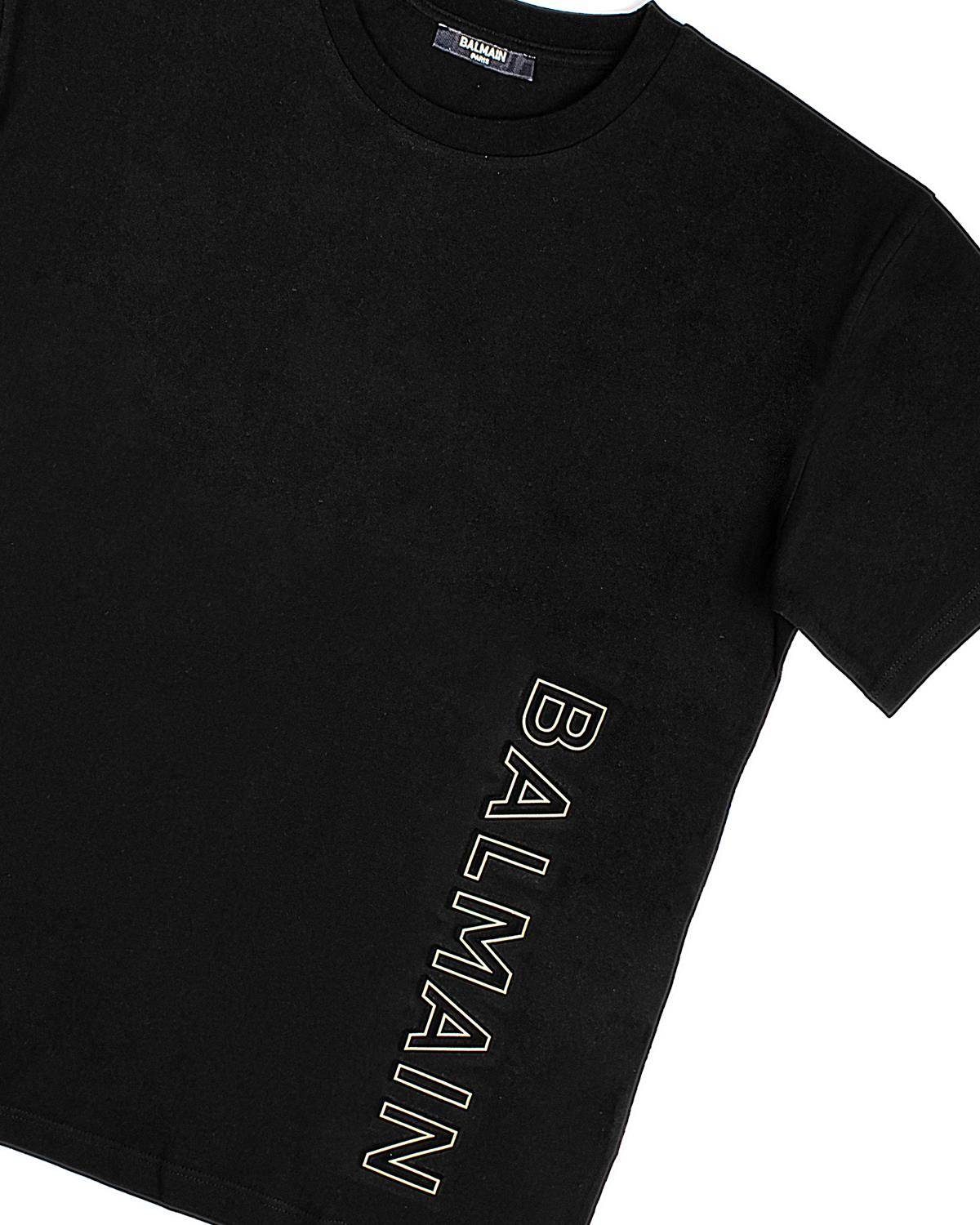 T-SHIRT BALMAIN BU8P31 BLACK/GOLD-2