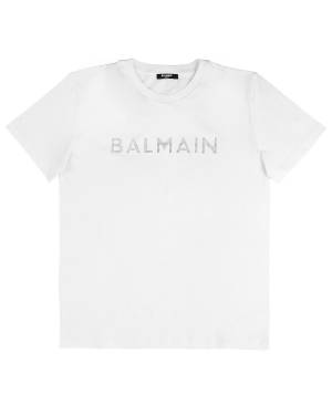 T-SHIRT BALMAIN BU8Q51 WHITE/SILVER