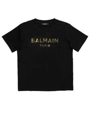T-SHIRT BALMAIN BU8Q91 BLACK/GOLD