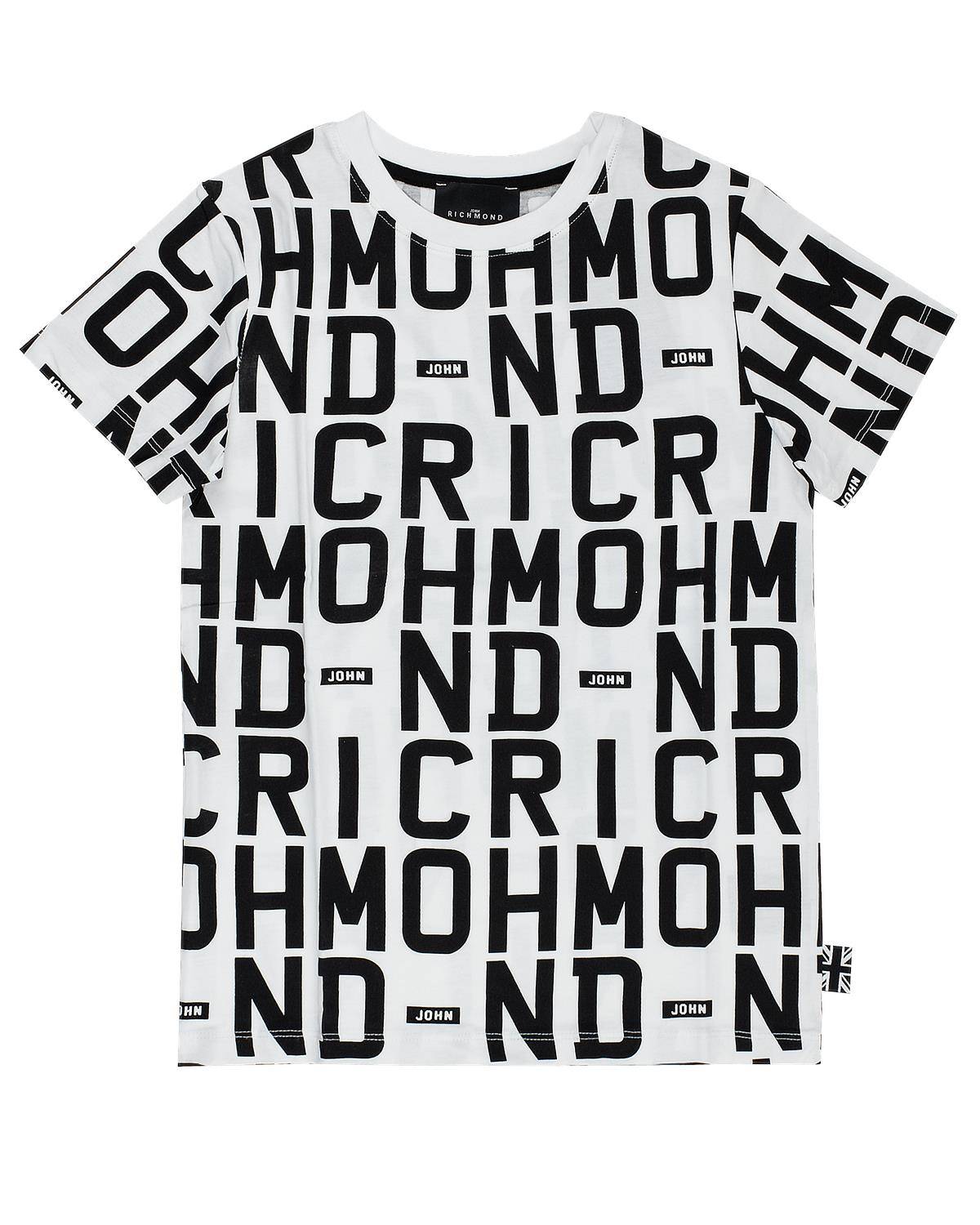 T-SHIRT JOHN RICHMOND RBP24135TS LOGO WHITE/BLACK