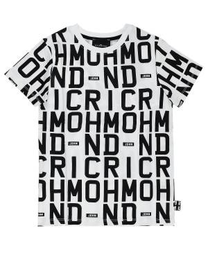 T-SHIRT JOHN RICHMOND RBP24135TS LOGO WHITE/BLACK
