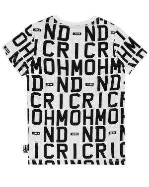T-SHIRT JOHN RICHMOND RBP24135TS LOGO WHITE/BLACK-1-mini