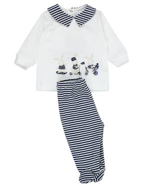 COMPLETO LE BEBÉ LBB4447 BIANCO-BLU