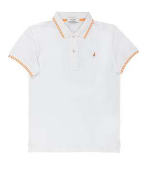 POLO JECKERSON J3808 BIANCO/ARANCIO FLUO'