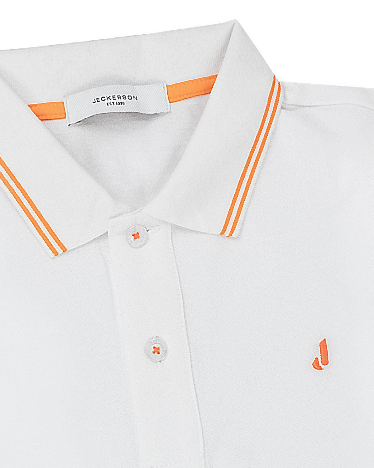 POLO JECKERSON J3808 BIANCO/ARANCIO FLUO'-2
