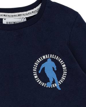 T-SHIRT BIKKEMBERGS BK2404 NAVY BLUE-2-mini