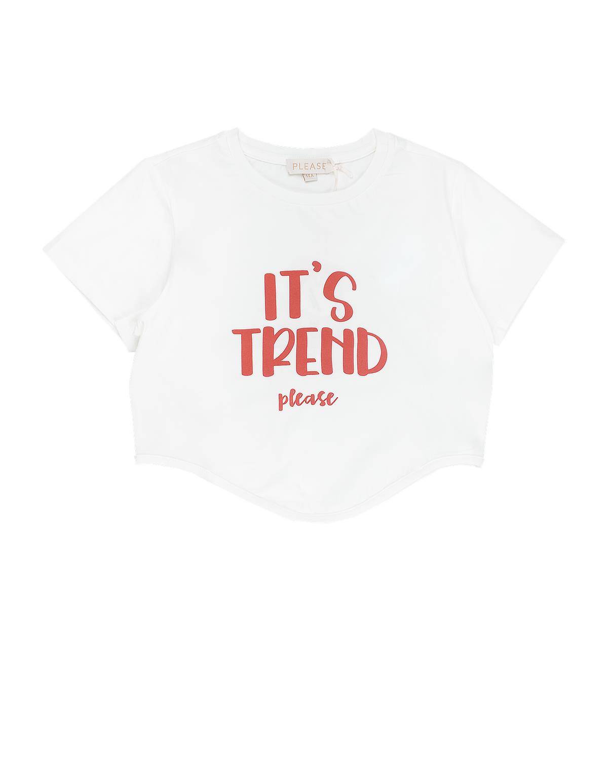 T-SHIRT PLEASE MBD1032G BIANCO LANA