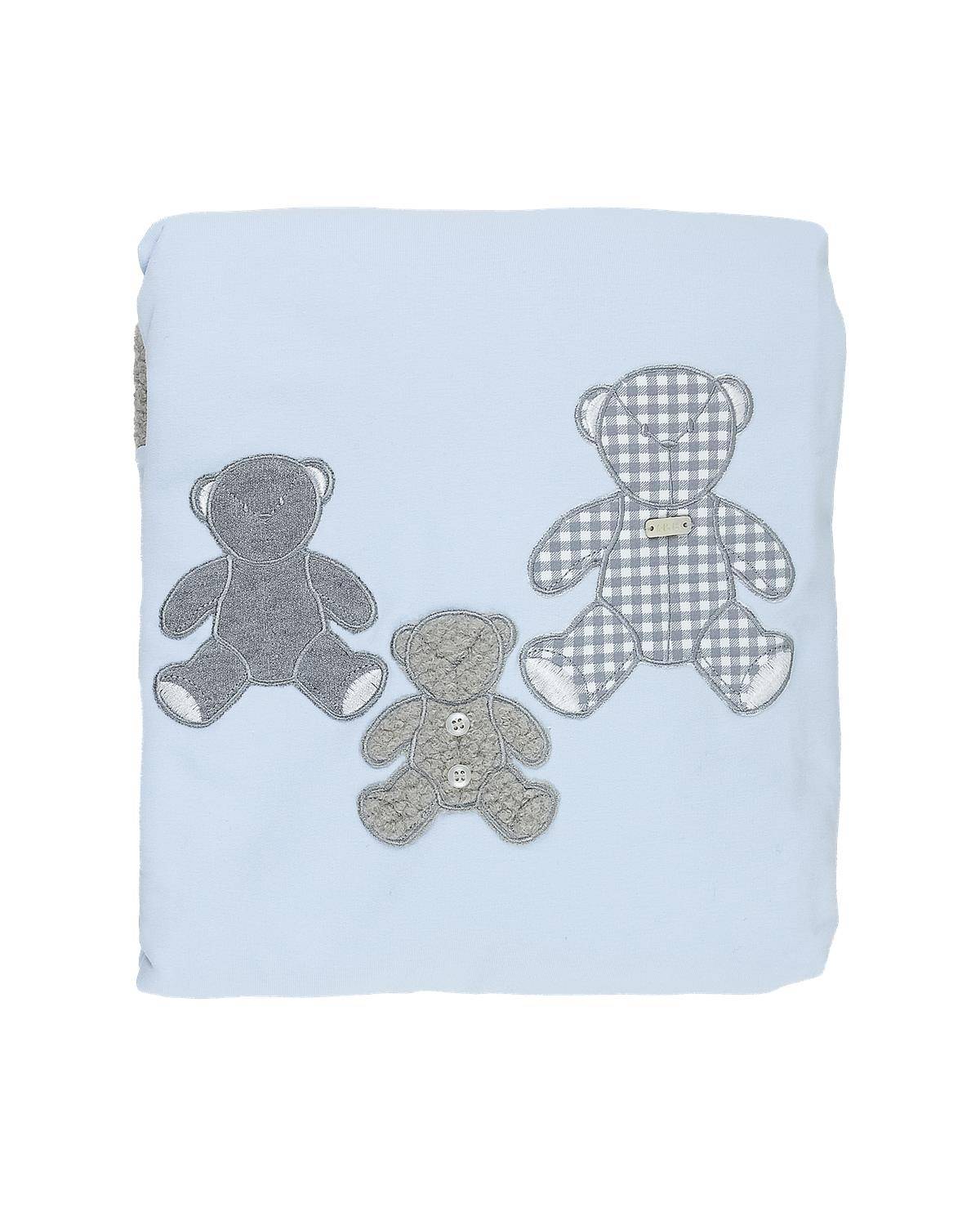 COPERTA LE BEBÉ LBB4648 CELESTE-GRIGIO MELANGE
