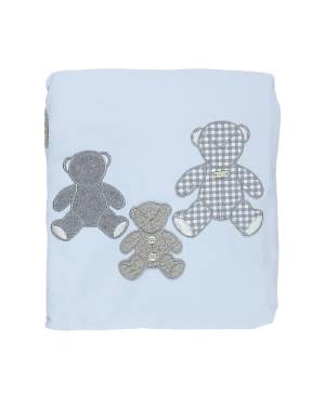 COPERTA LE BEBÉ LBB4648 CELESTE-GRIGIO MELANGE