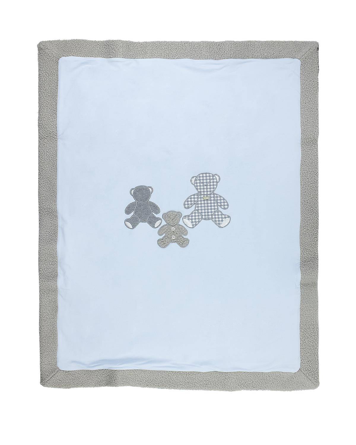 COPERTA LE BEBÉ LBB4648 CELESTE-GRIGIO MELANGE-1