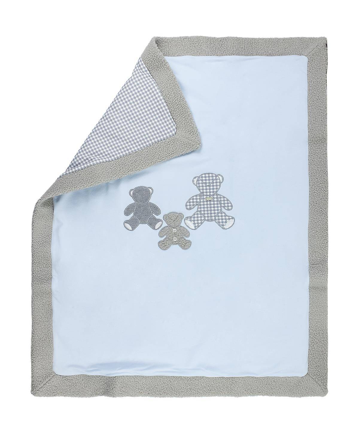 COPERTA LE BEBÉ LBB4648 CELESTE-GRIGIO MELANGE-2