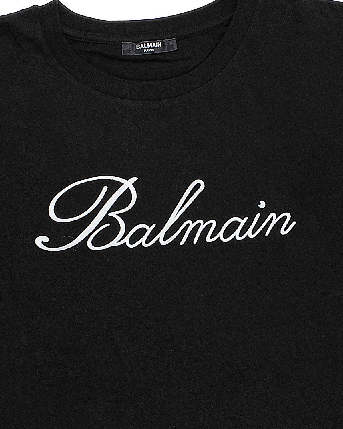 T-SHIRT BALMAIN BV8A41 BLACK/WHITE-2