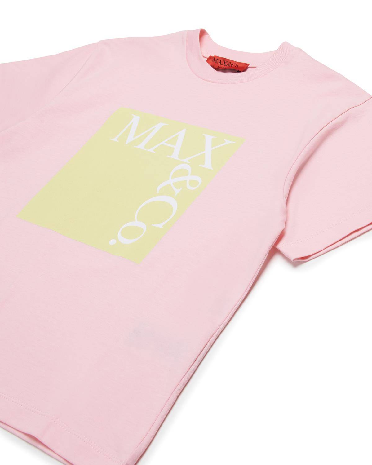 T-SHIRT MAX&CO MX0005 CANDY PINK + PRINT LEMON GRASS AND WHITE-1