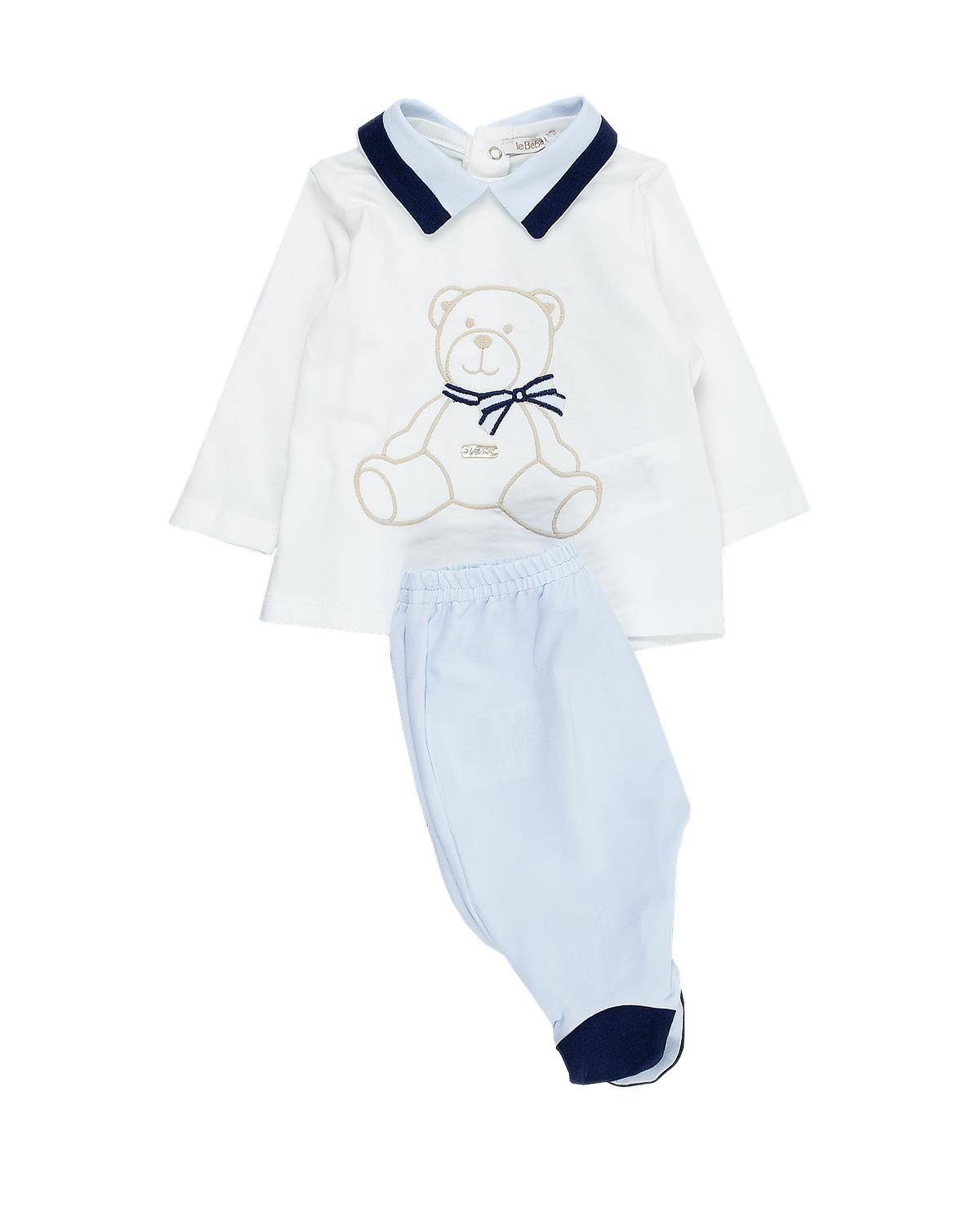 COMPLETO LE BEBÉ LBB4877 BIANCO-CELESTE-0