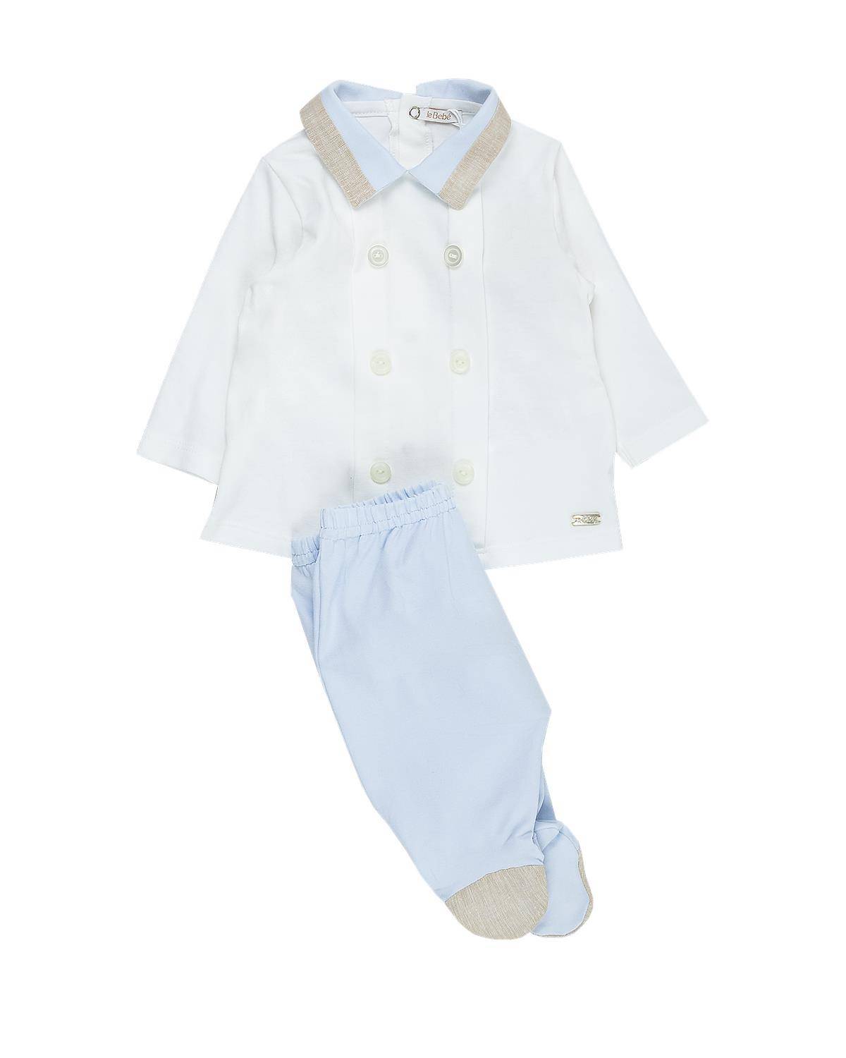 COMPLETO LE BEBÉ LBB4893 BIANCO-CELESTE-0