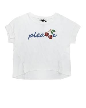 T-SHIRT PLEASE MBF7030G BIANCO LANA