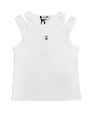 T-SHIRT PLEASE MO19072G BIANCO LANA