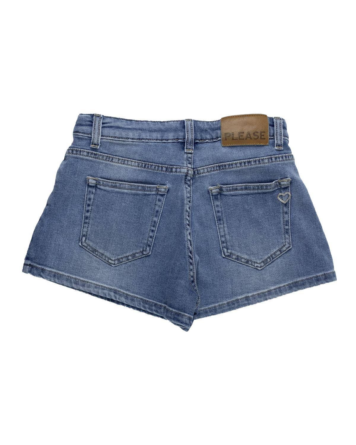 PANTALONCINO PLEASE RB22010G DENIM BLU-1